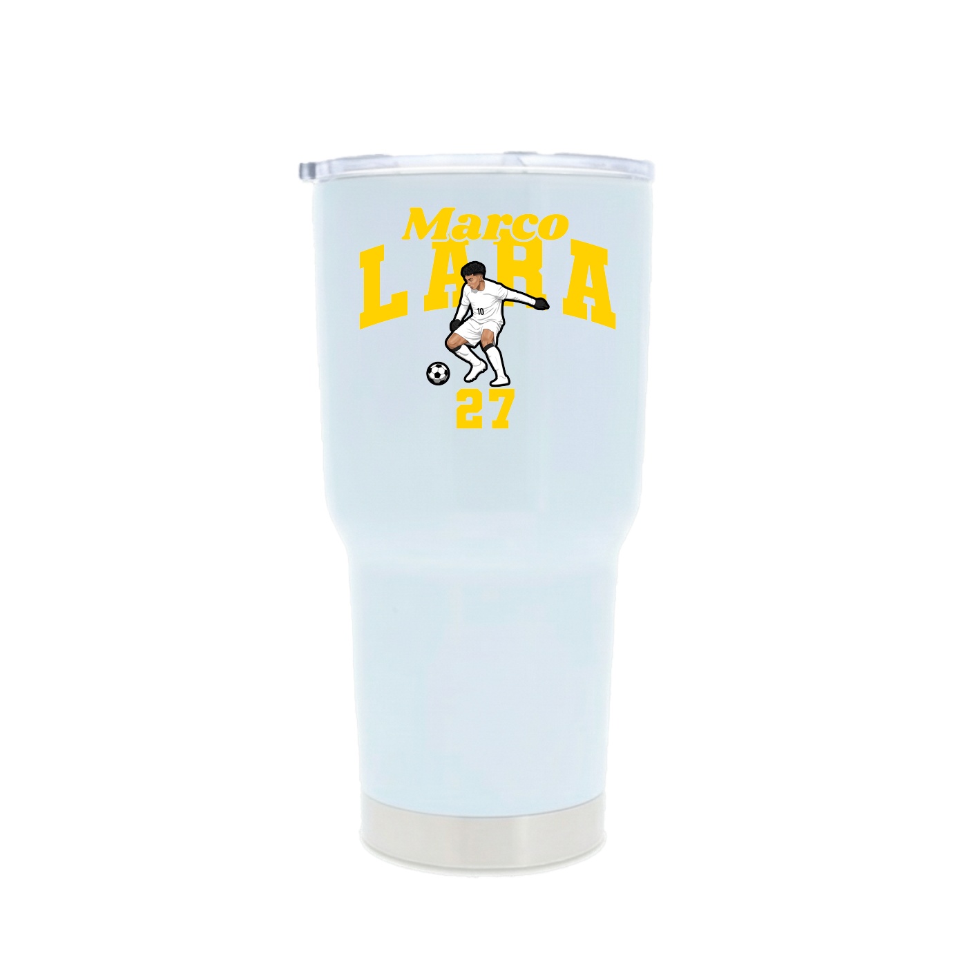 30oz Stainless Steel Tumbler — Signature Arch in White