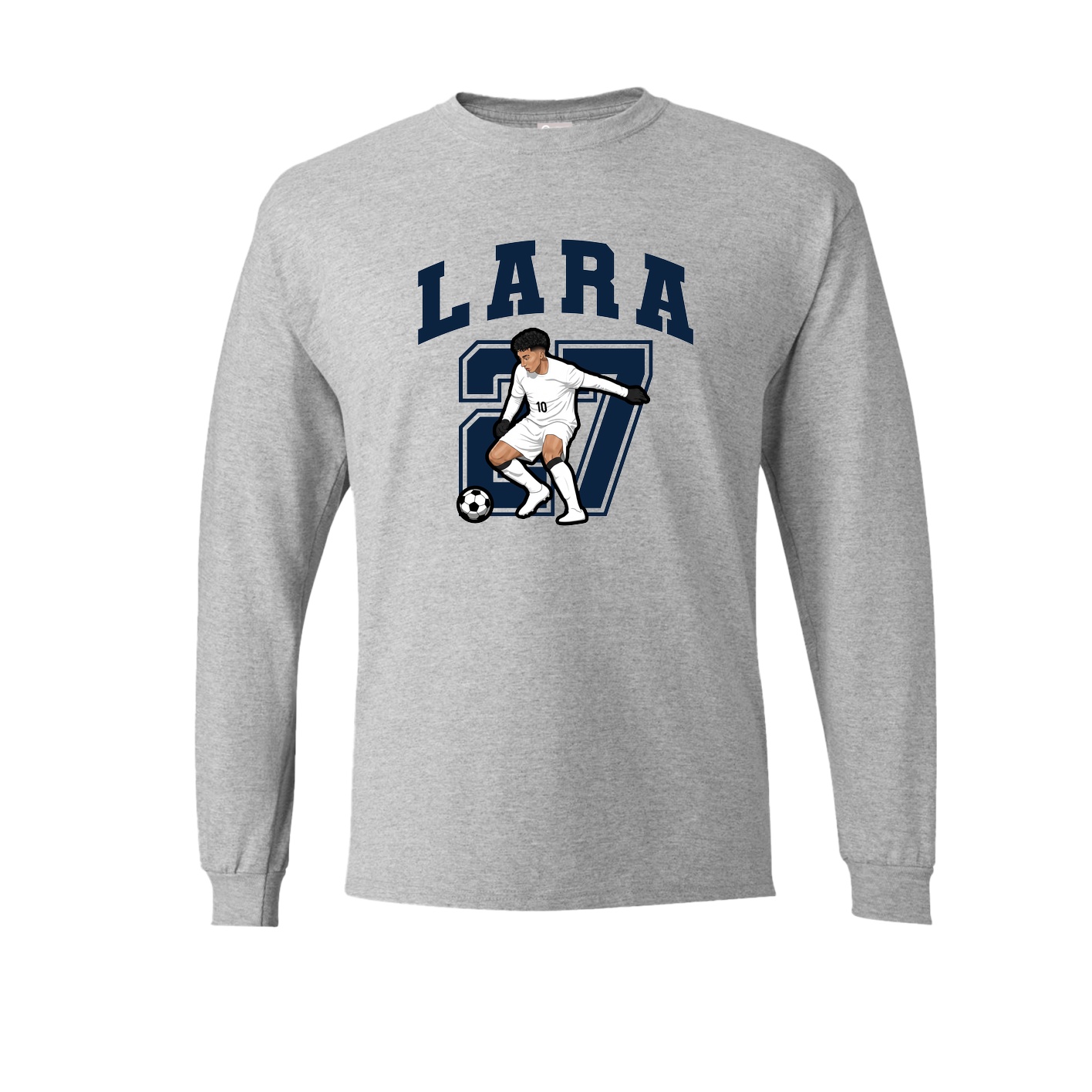 Long Sleeve Tee — Number in Grey