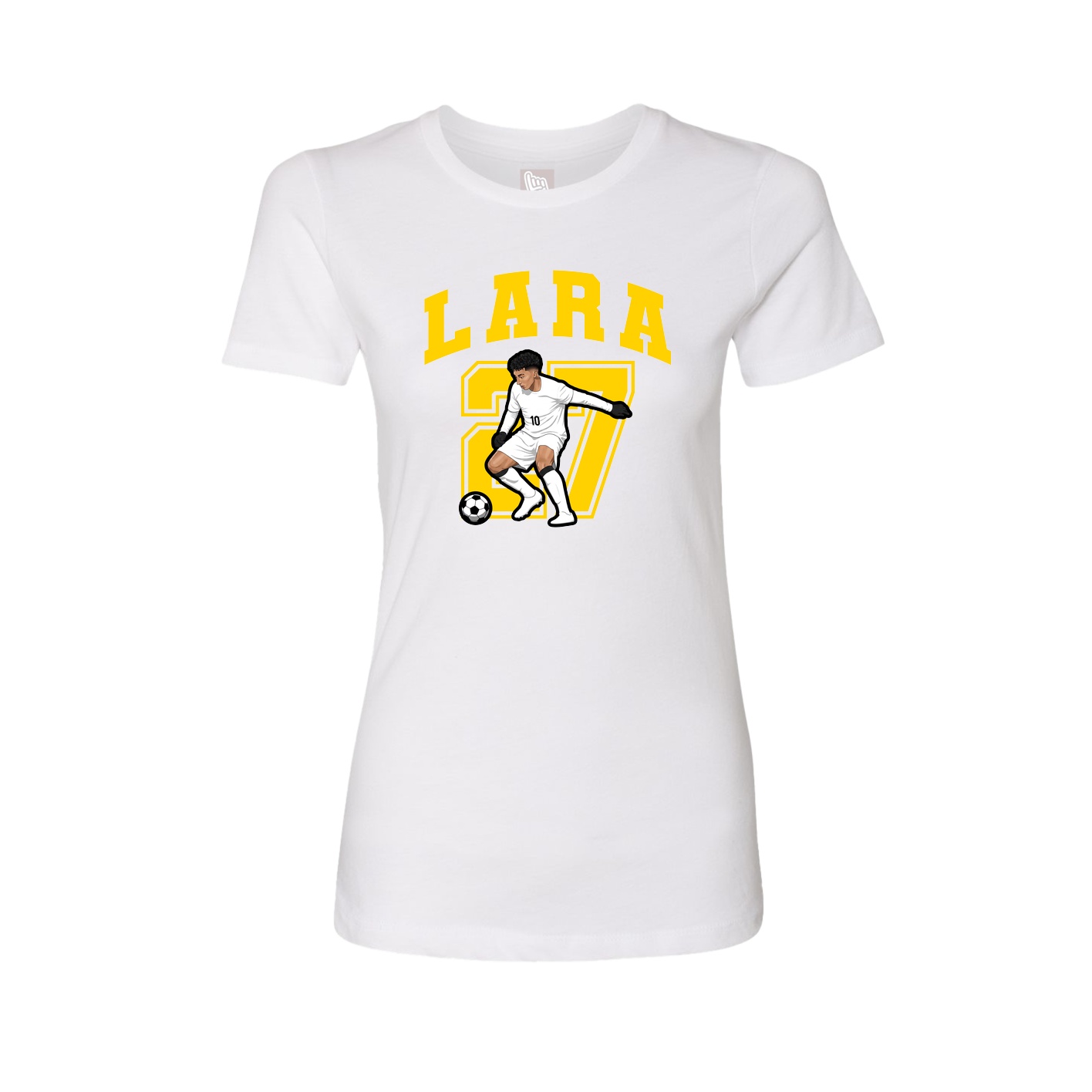 Fitted Women's Tee — Number in White