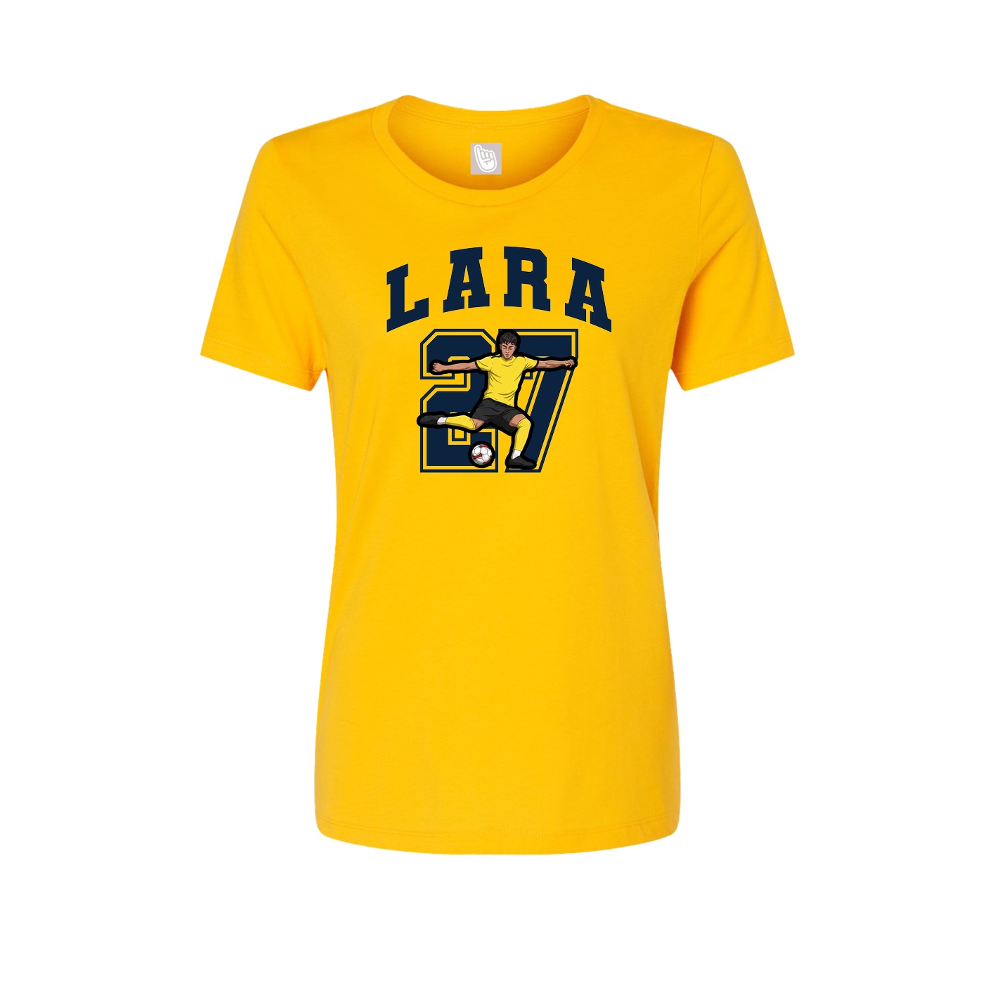 Fitted Women's Tee — Number in Gold
