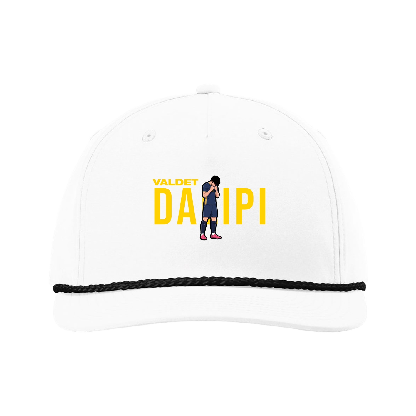 Five-Panel Classic Rope Cap — Player Name in White