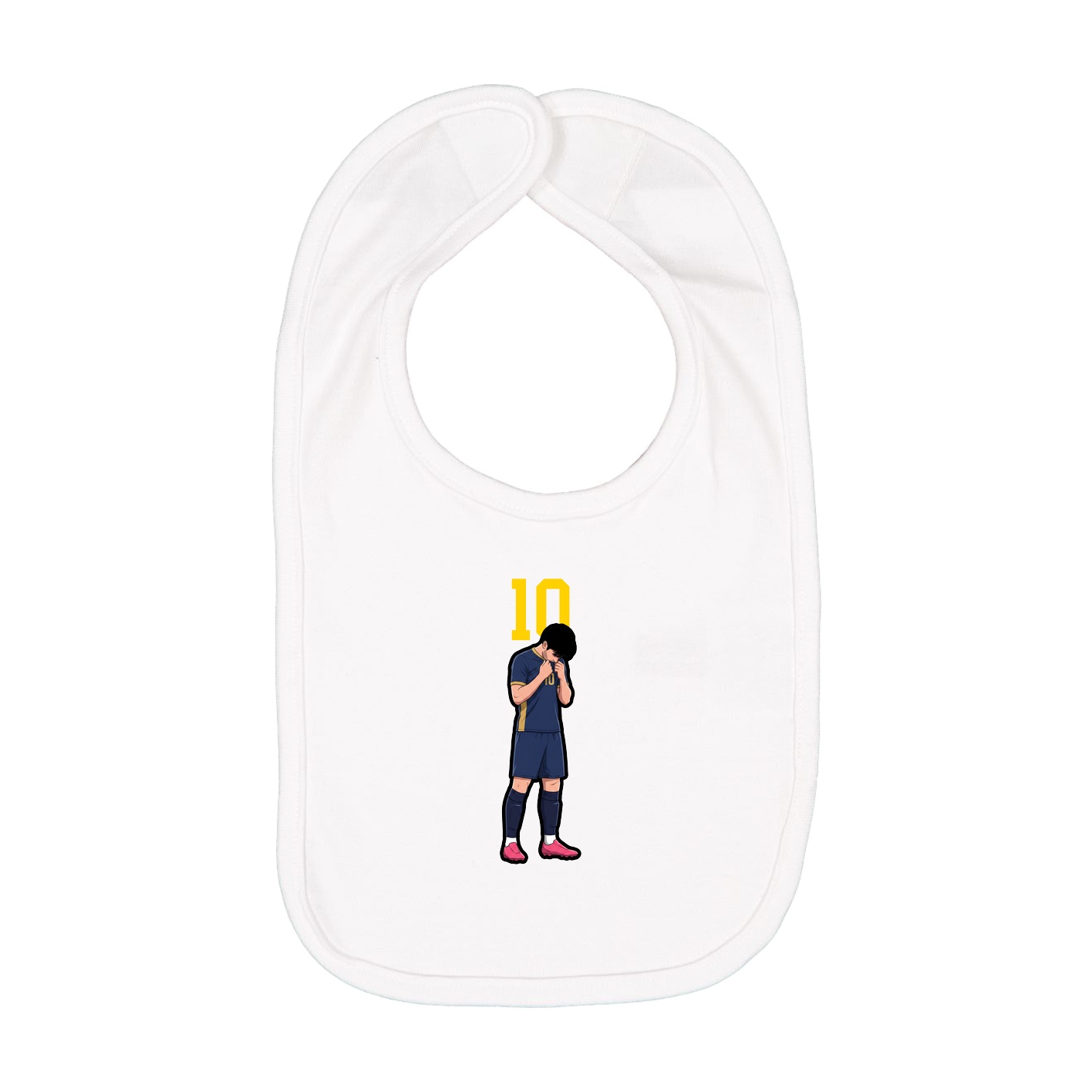 Infant Bib — Number Top in White