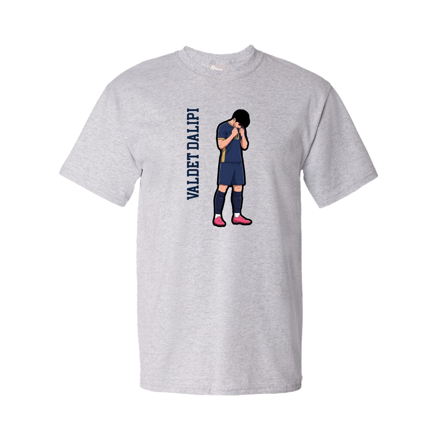 Tee — Name Vertical in Grey