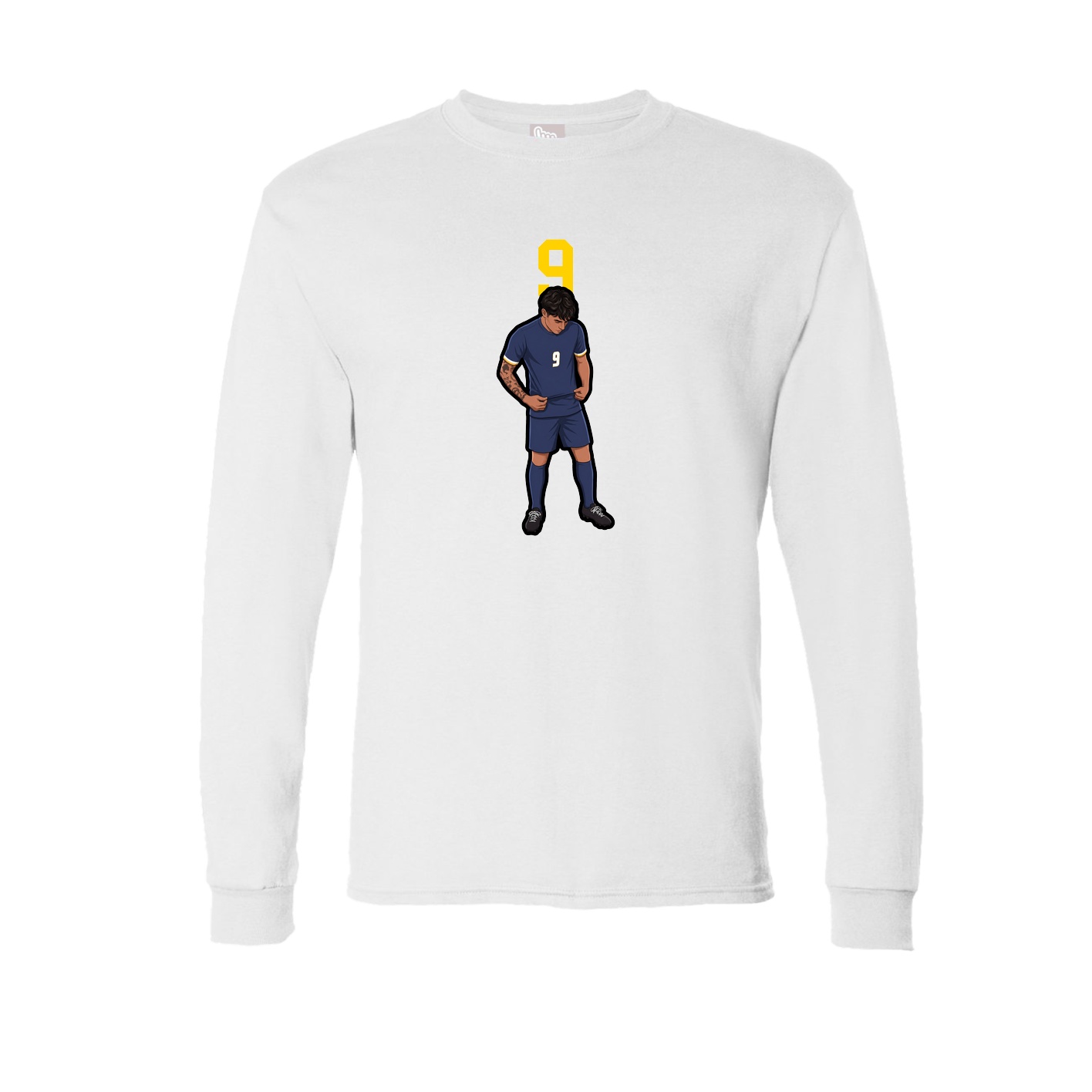 Long Sleeve Tee — Number Top in White
