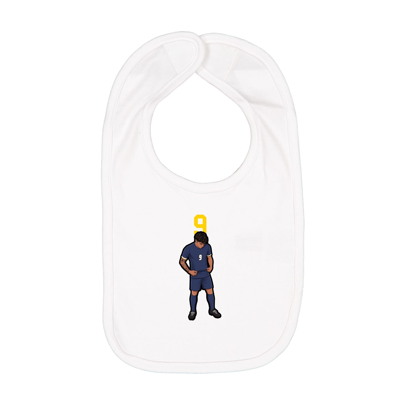 Infant Bib — Number Top in White