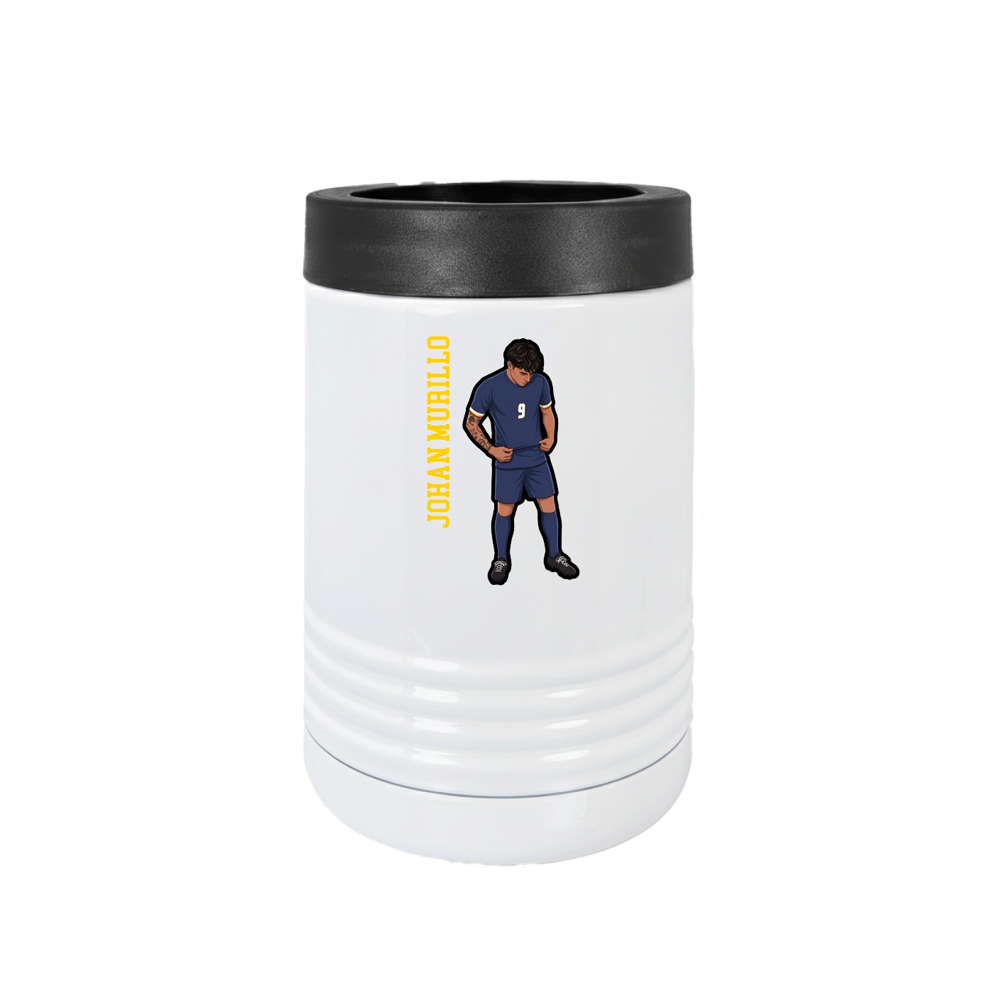 Beverage Holder — Name Vertical in White