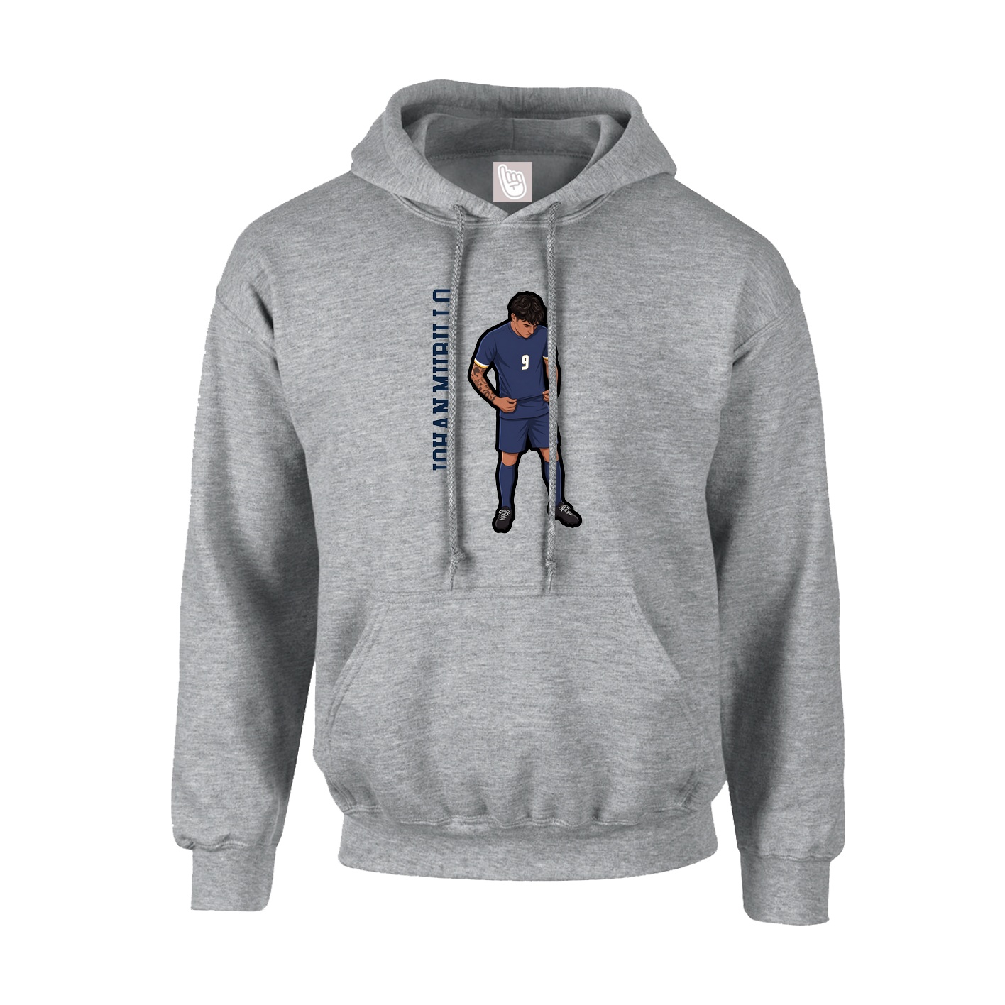 Hoodie — Name Vertical in Grey