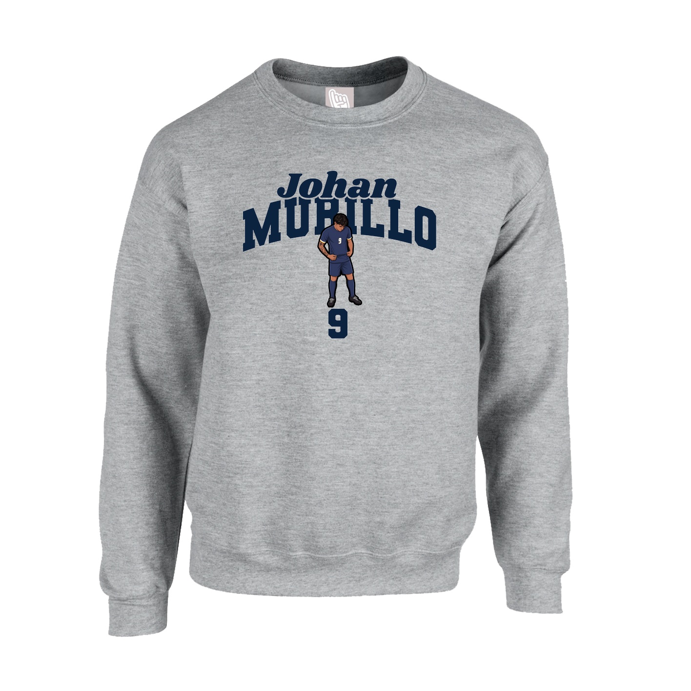 Fleece Crew — Signature Arch in Grey