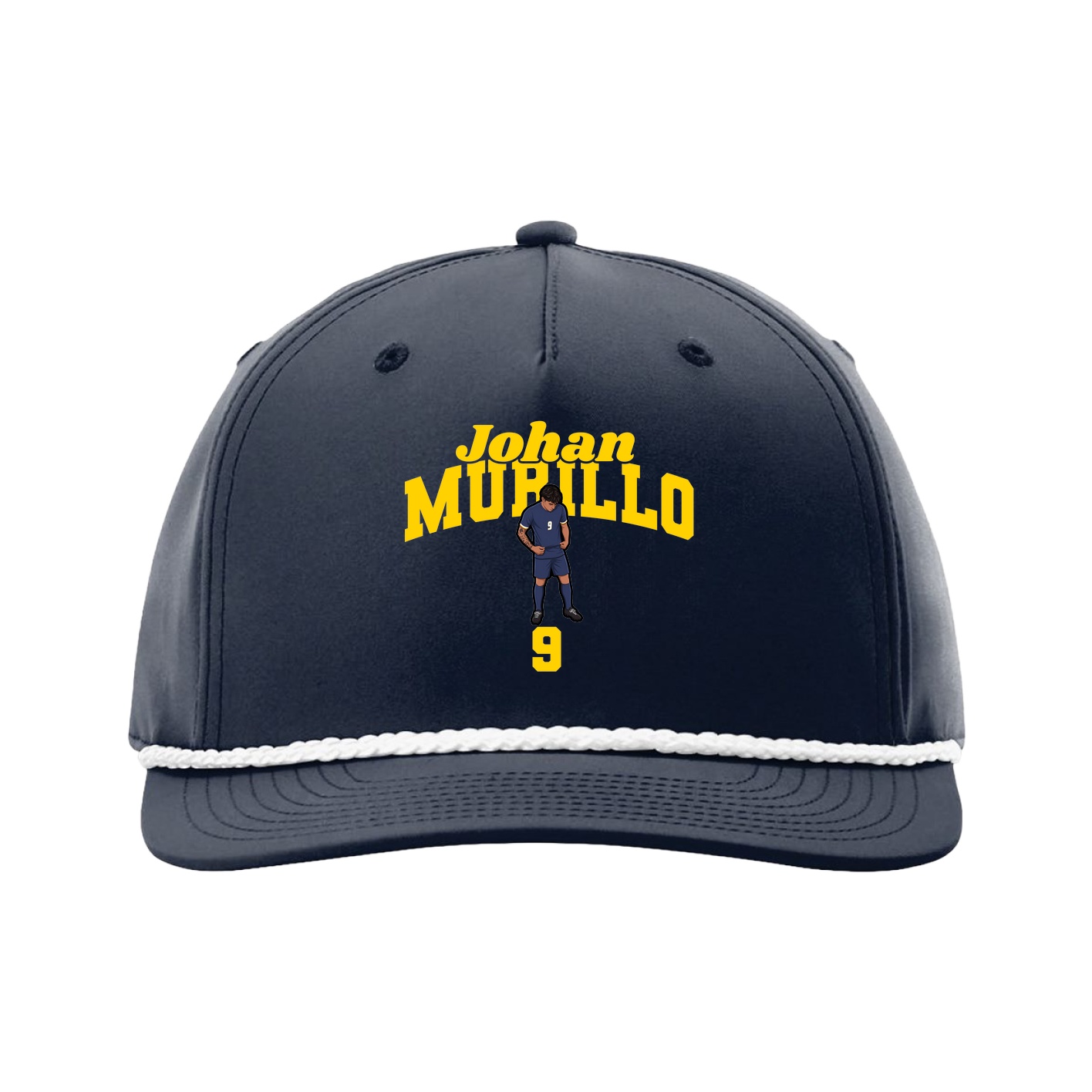 Five-Panel Classic Rope Cap — Signature Arch in Navy