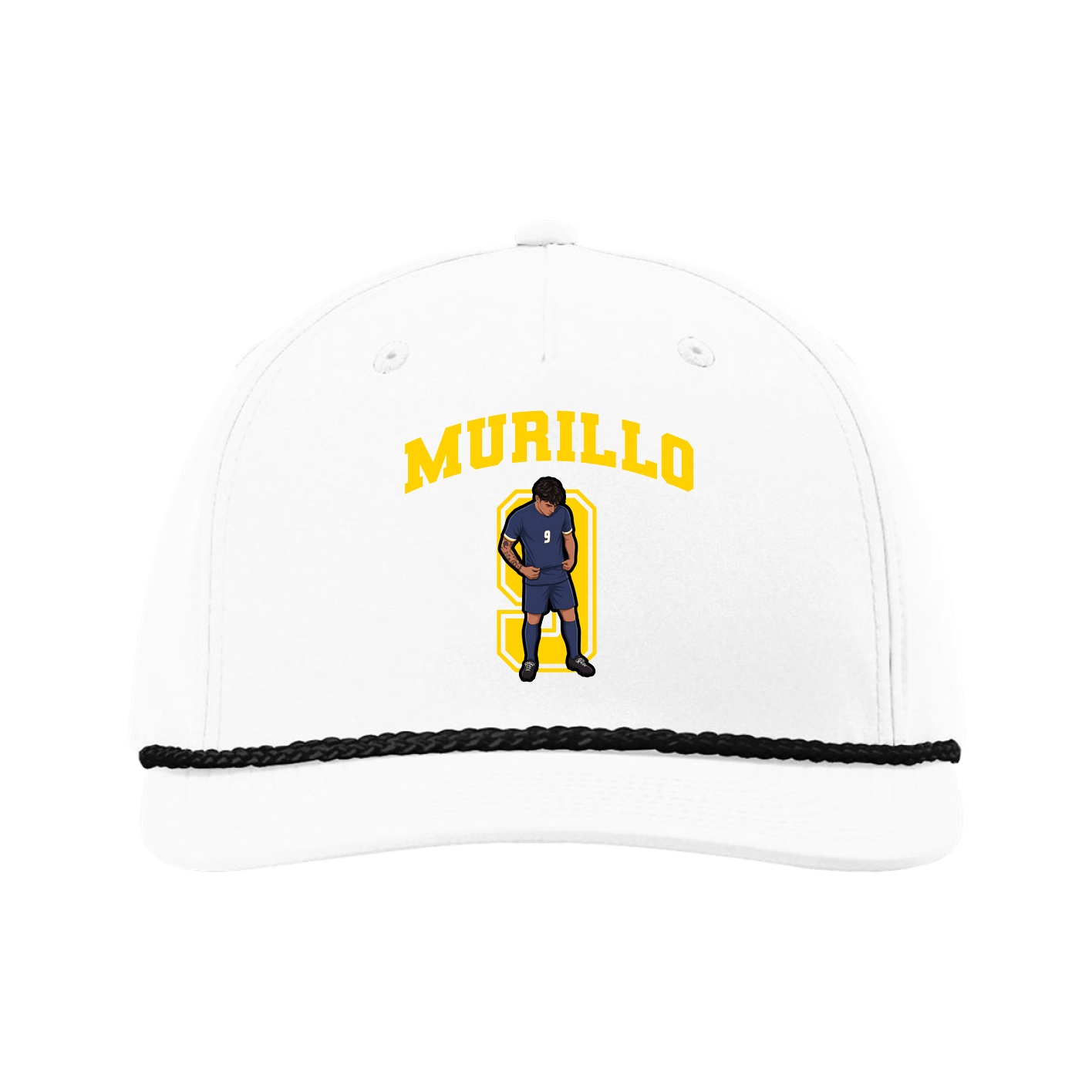 Five-Panel Classic Rope Cap — Number in White