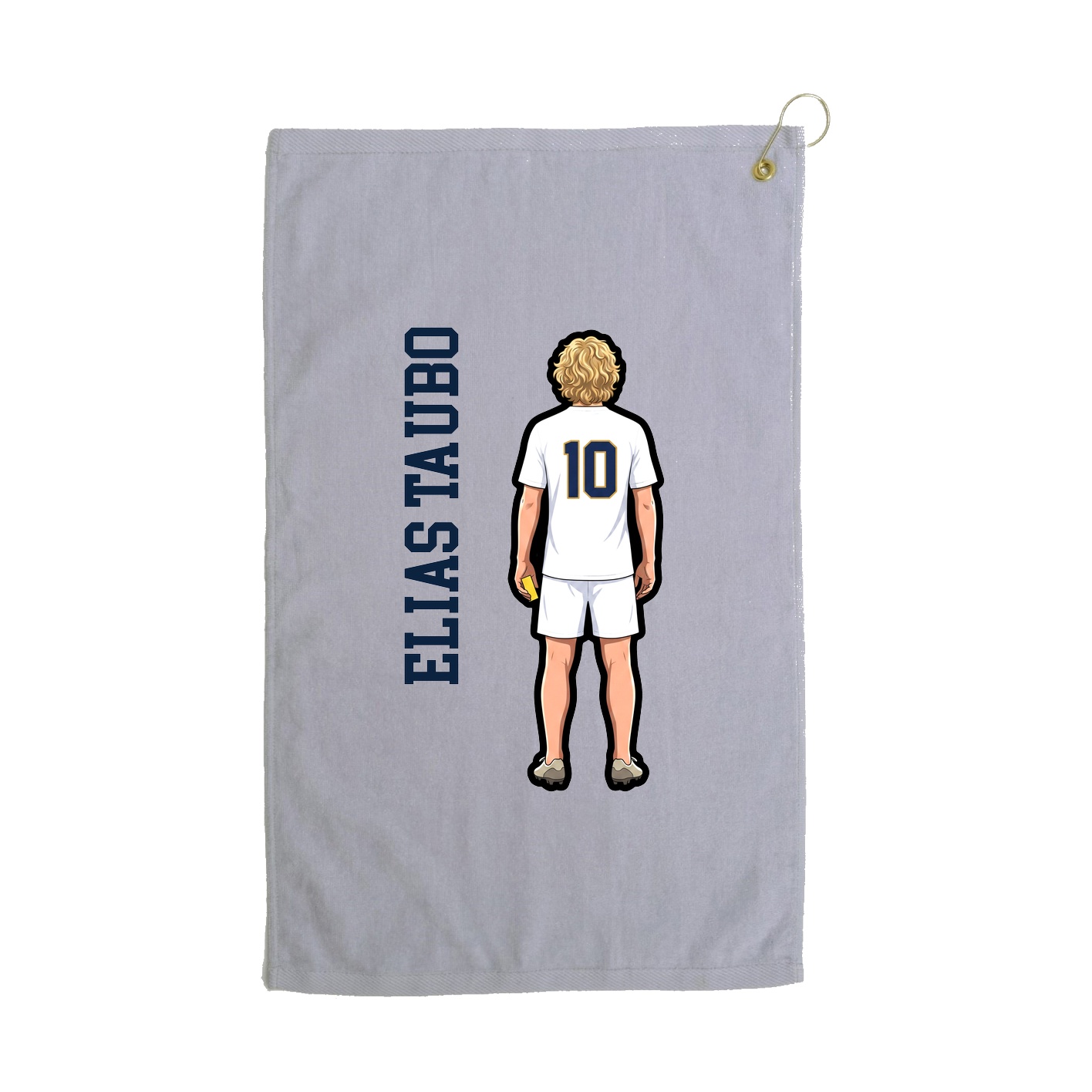 Golf Towel — Name Vertical in Grey
