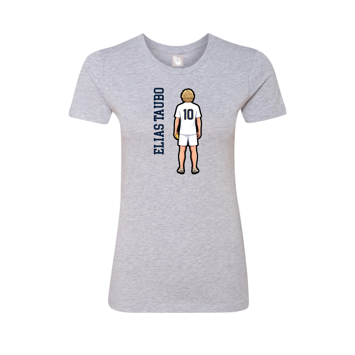 Womens Tee — Name Vertical in Grey