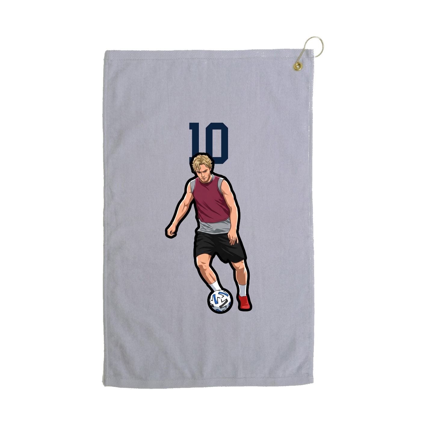 Golf Towel — Number Top in Grey