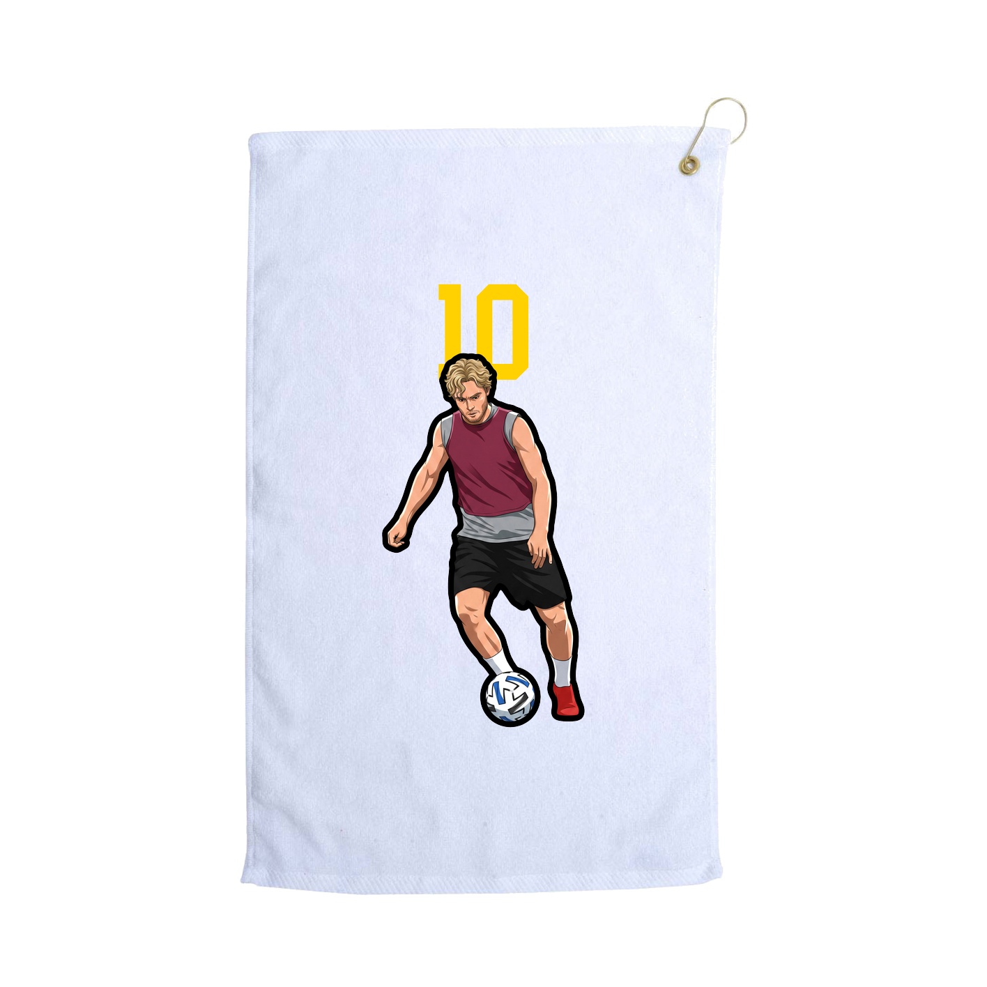 Golf Towel — Number Top in White