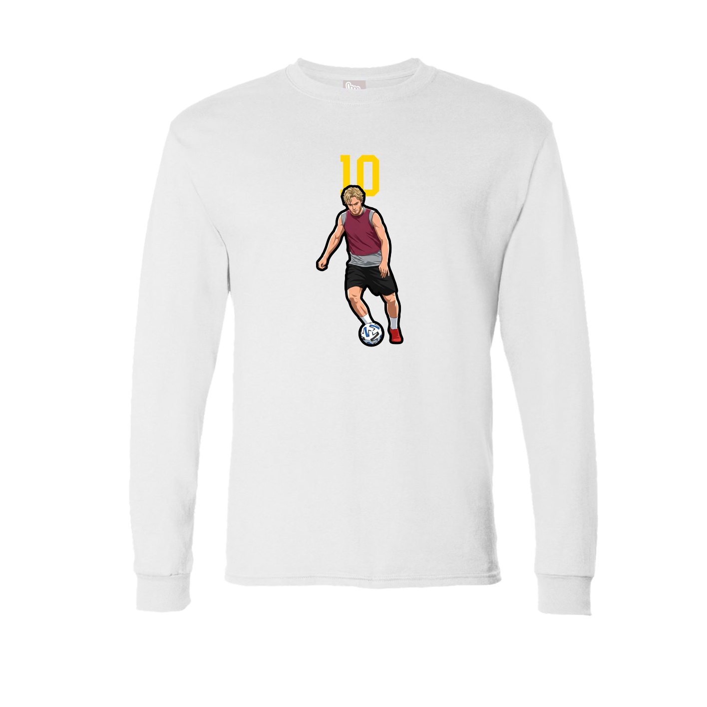 Long Sleeve Tee — Number Top in White