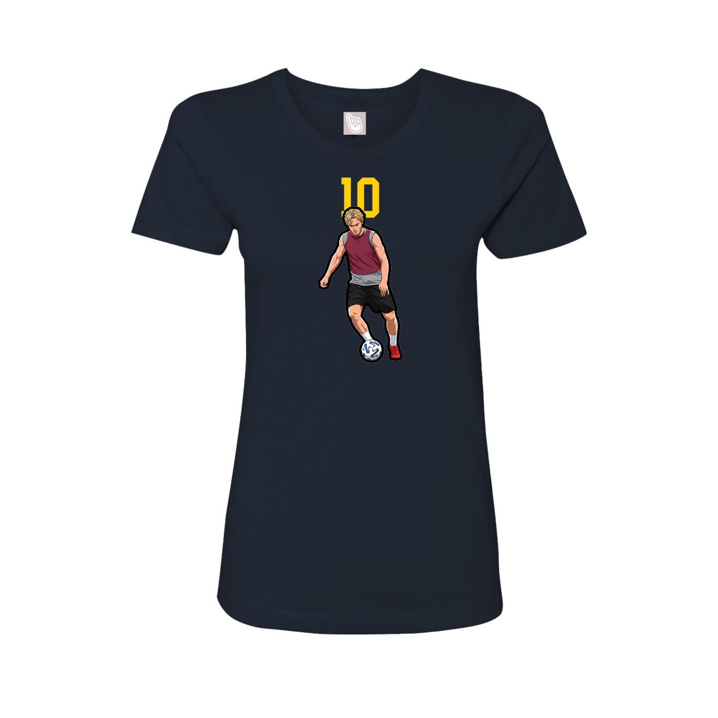 Fitted Women's Tee — Number Top in Navy