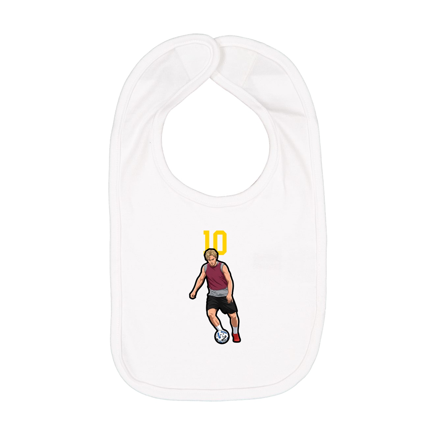 Infant Bib — Number Top in White