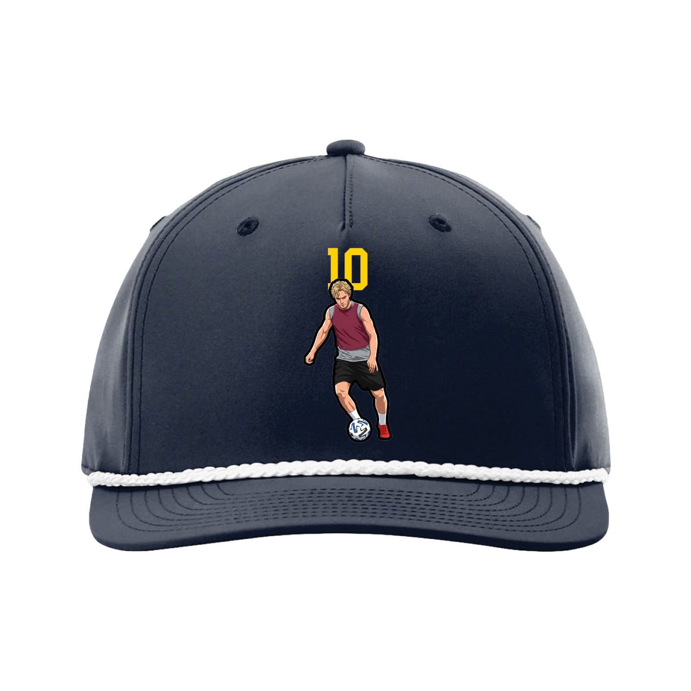 Five-Panel Classic Rope Cap — Number Top in Navy