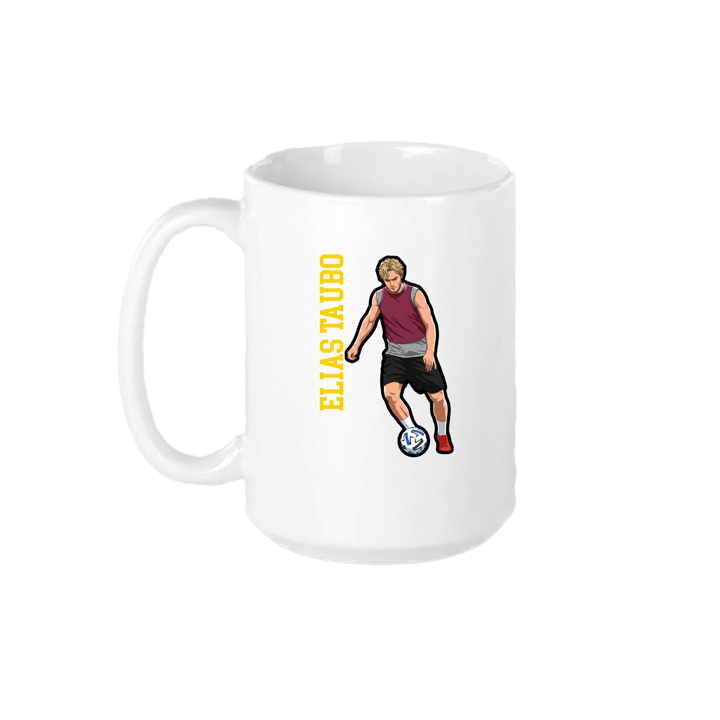 15oz Coffee Mug — Name Vertical in White