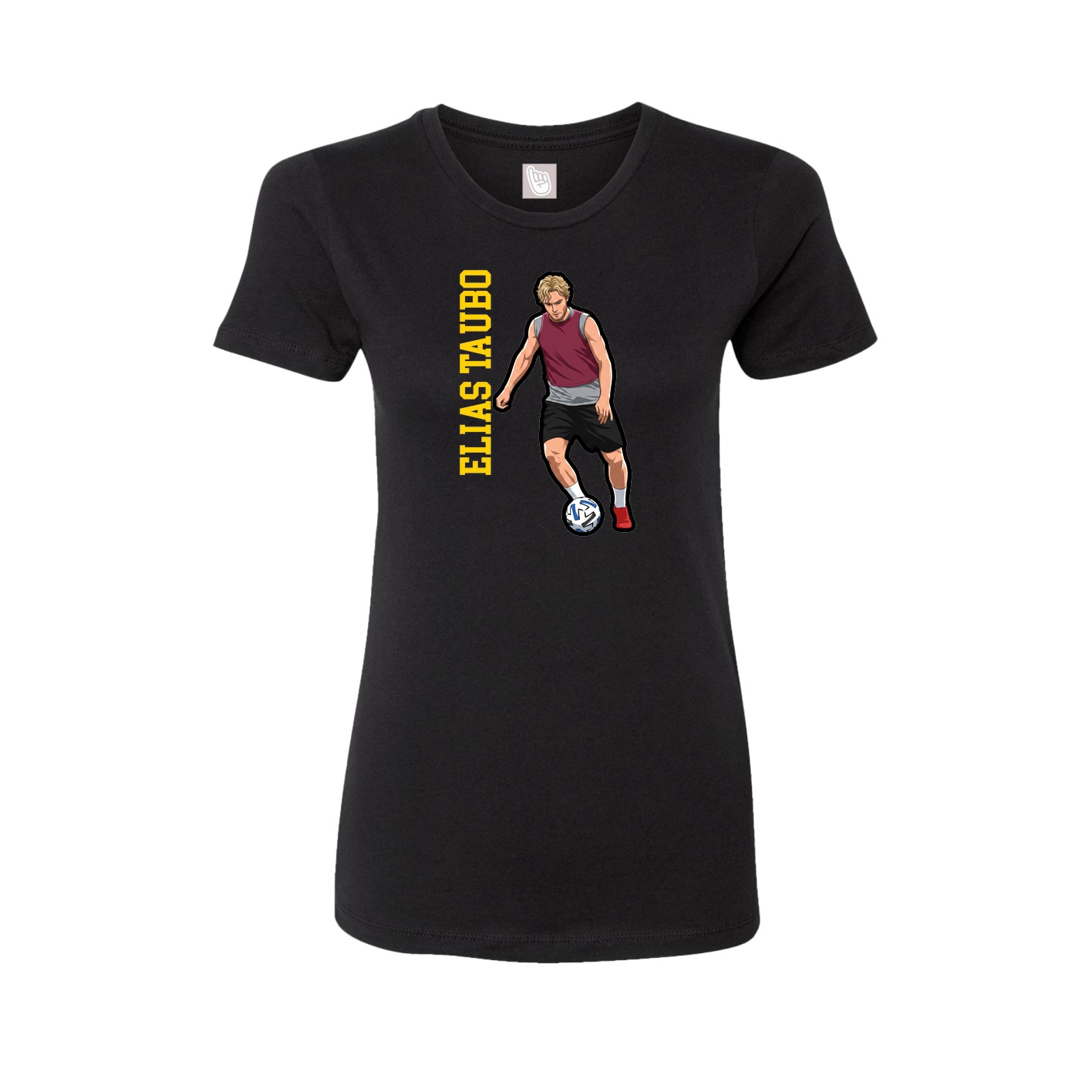 Fitted Women's Tee — Name Vertical in Black