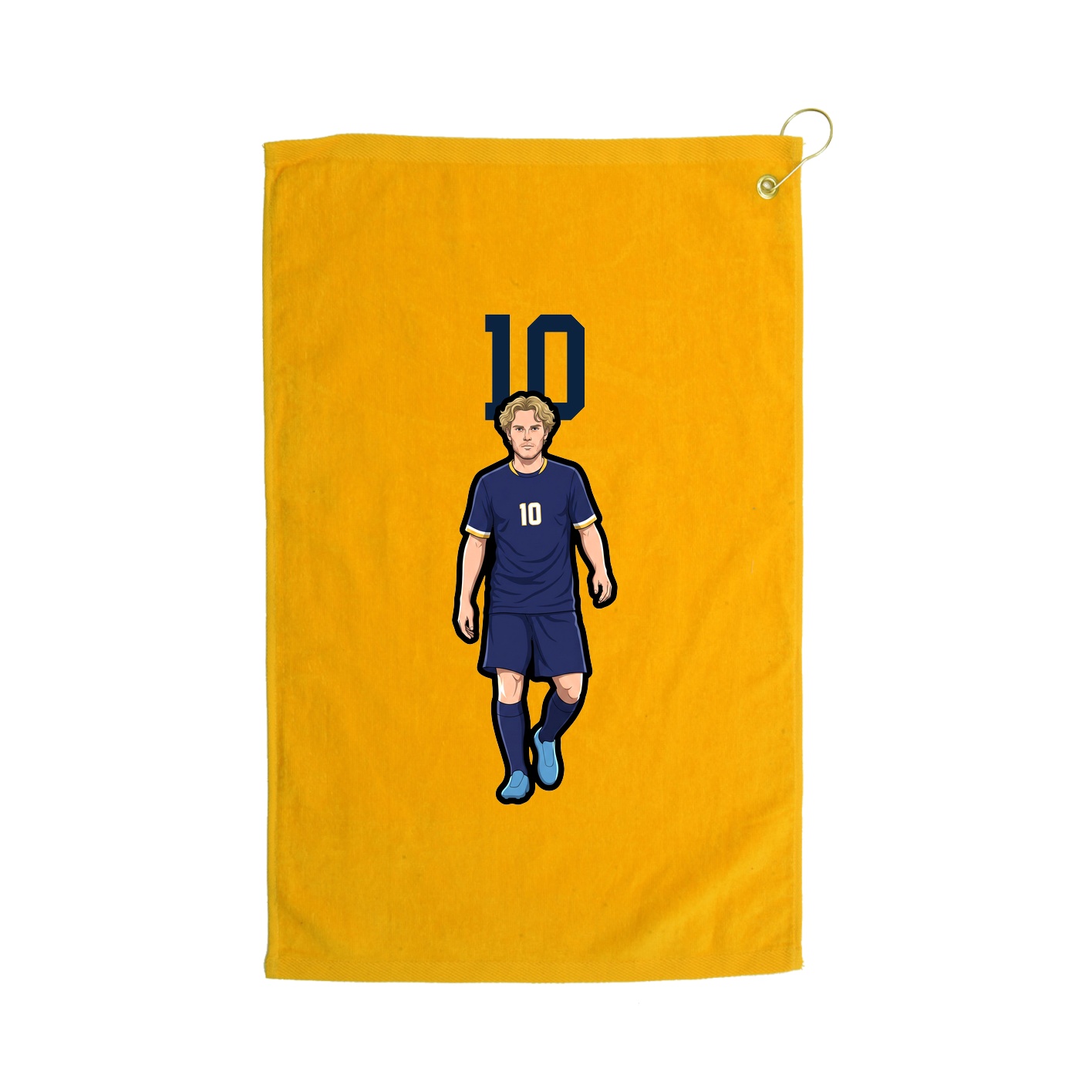 Golf Towel — Number Top in Gold