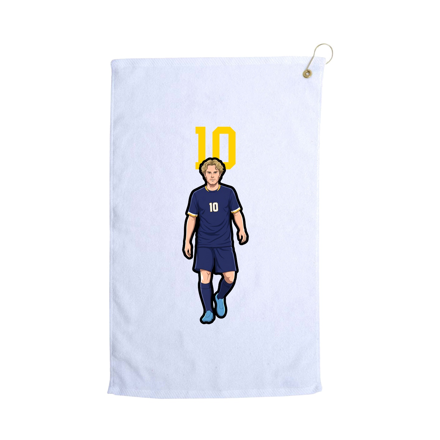 Golf Towel — Number Top in White