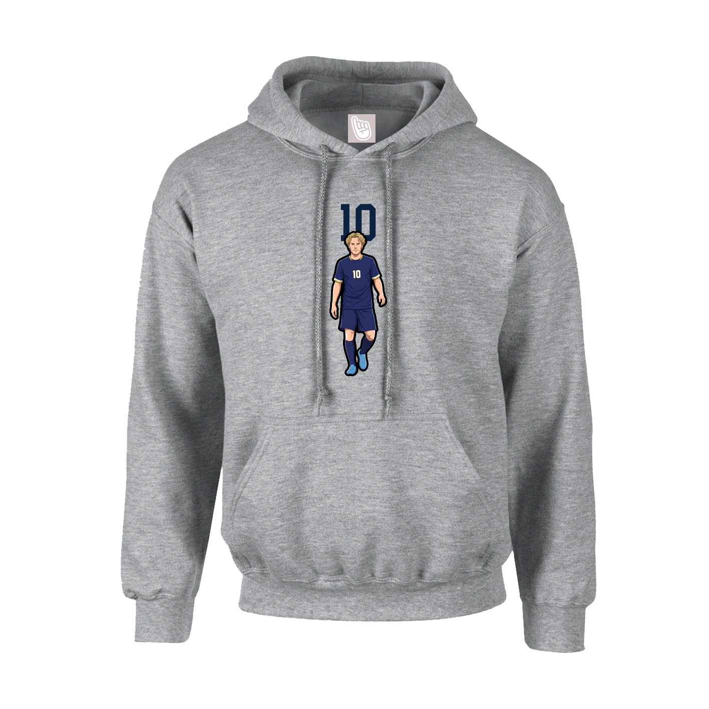 Youth Hoodie — Number Top in Grey