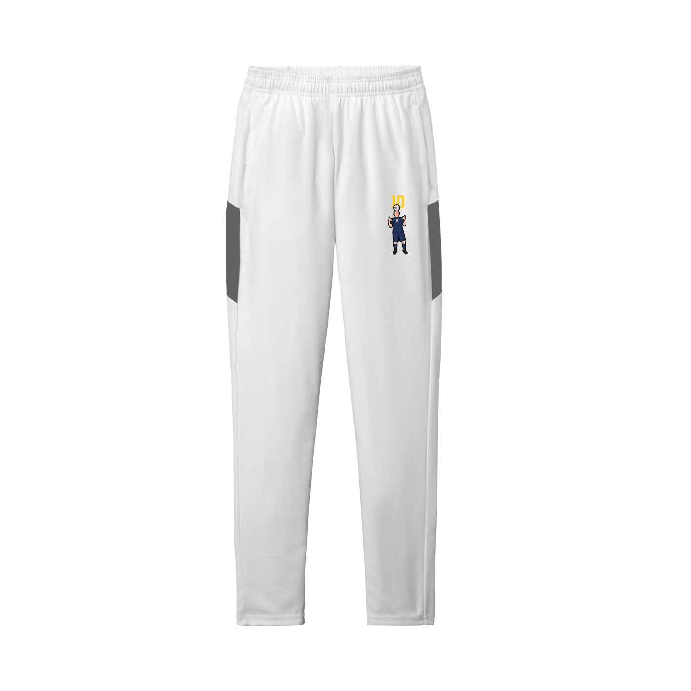 Team Travel Pant — Number Top in White/Grey