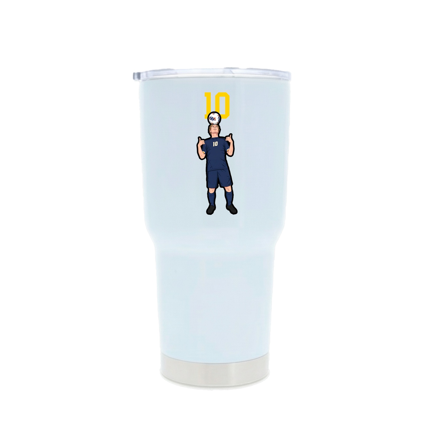 30oz Stainless Steel Tumbler — Number Top in White
