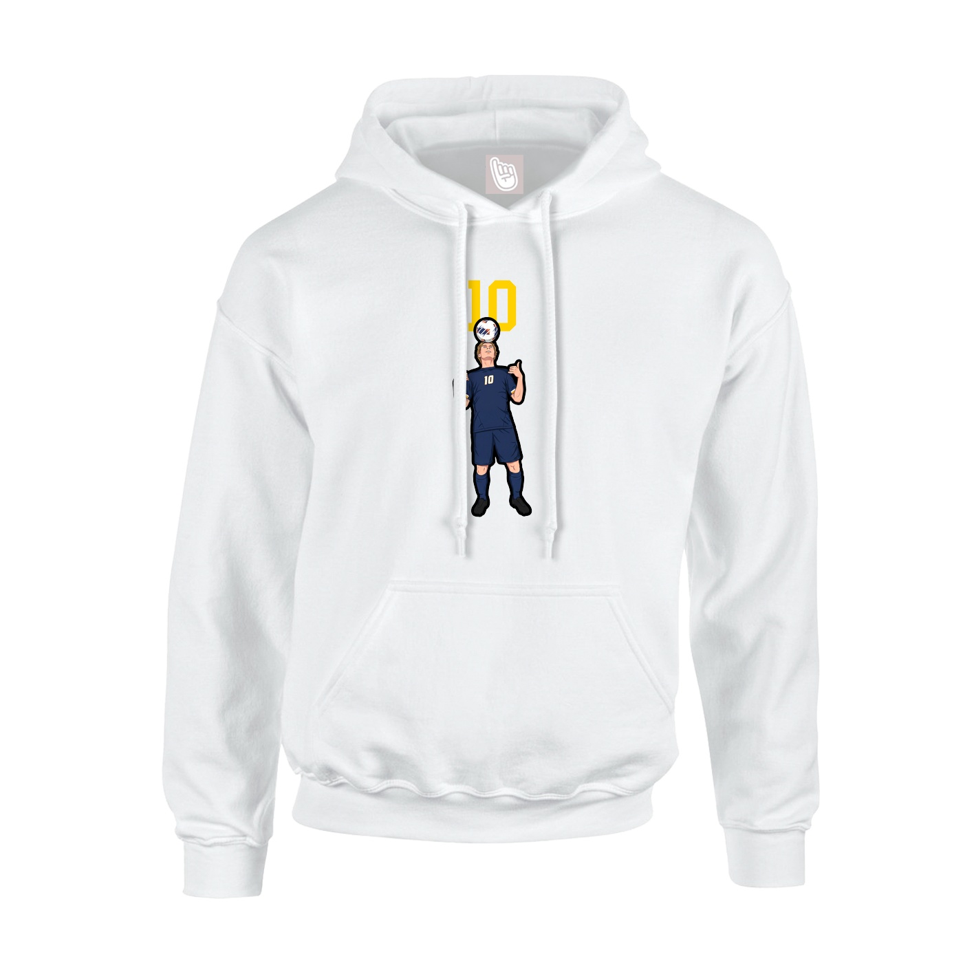 Hoodie — Number Top in White