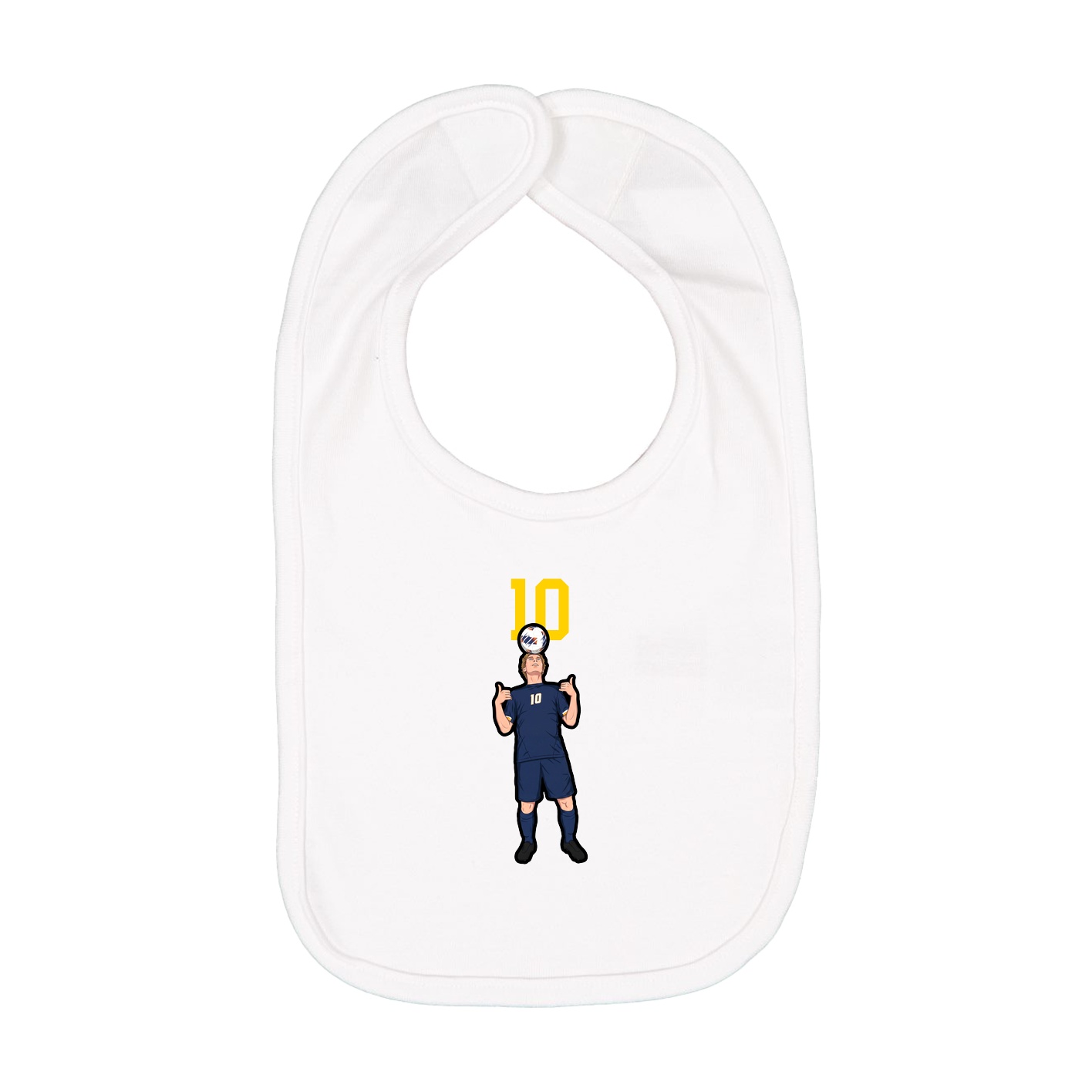 Infant Bib — Number Top in White