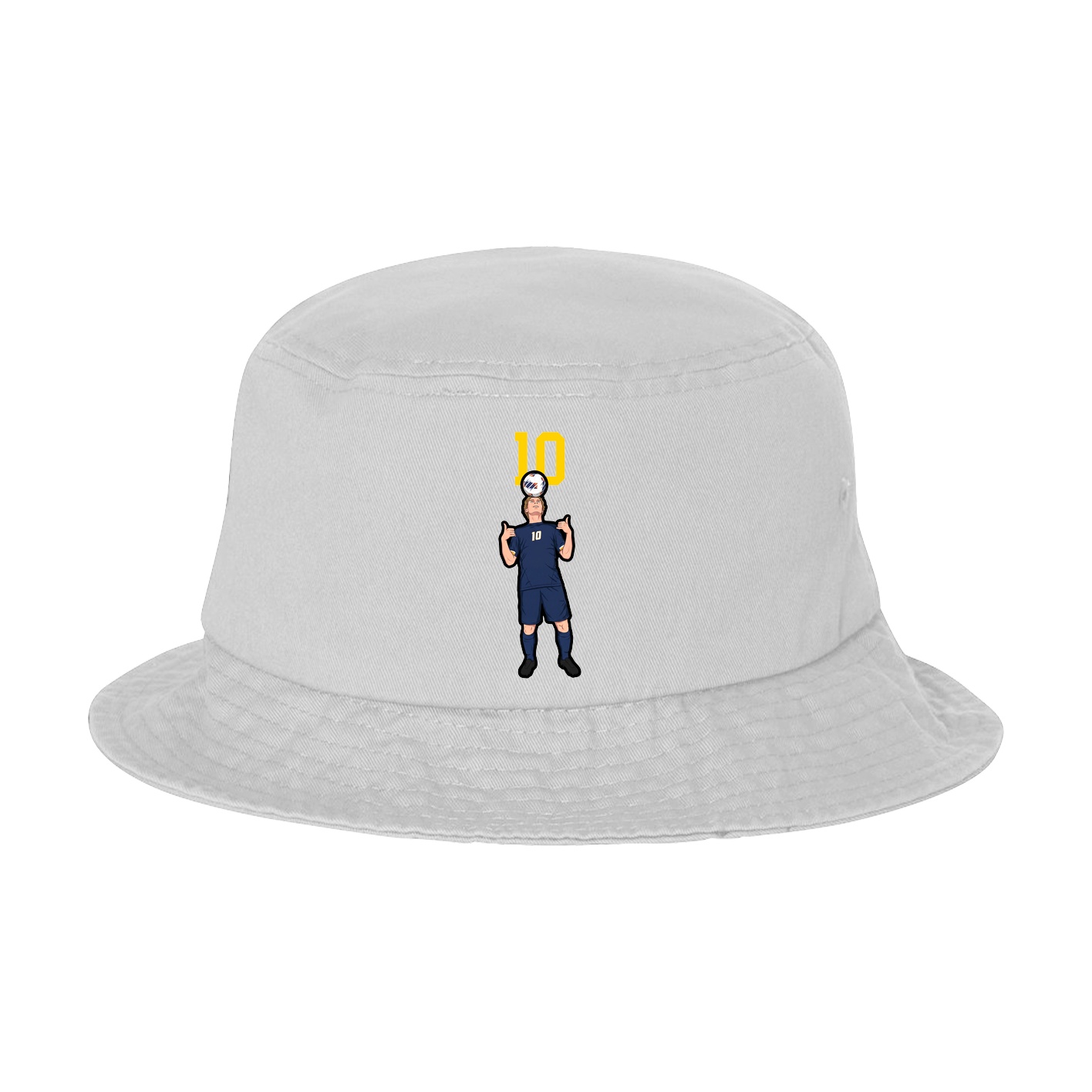Bucket Cap — Number Top in White