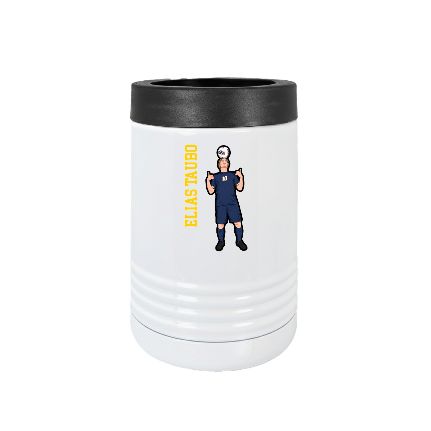 Beverage Holder — Name Vertical in White