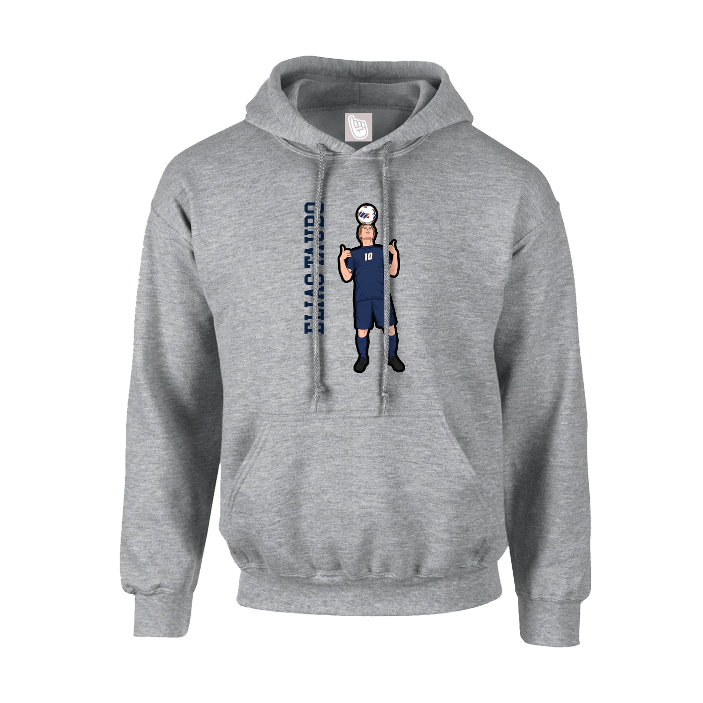 Youth Hoodie — Name Vertical in Grey