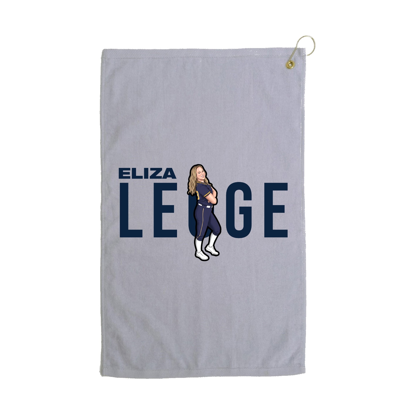 Golf Towel — Player Name in Grey