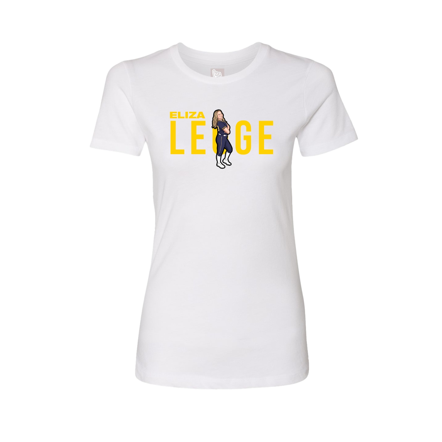 Fitted Women's Tee — Player Name in White