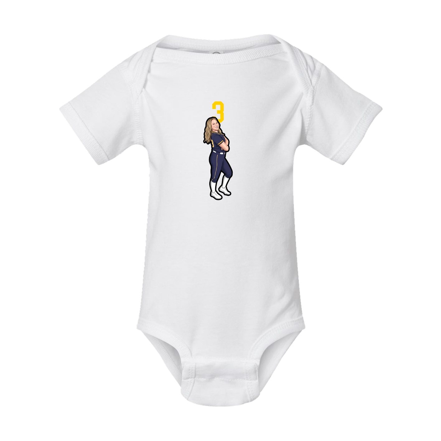 Baby Onesie — Number Top in White