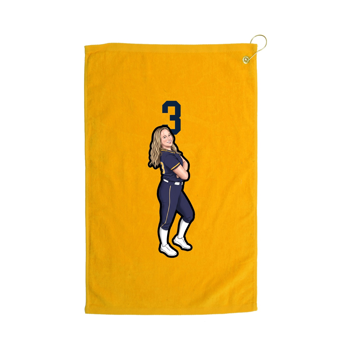 Golf Towel — Number Top in Gold