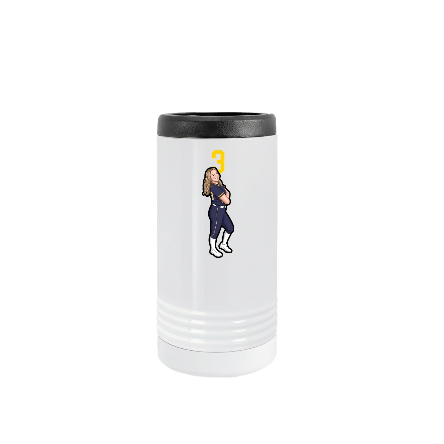 Slim Beverage Holder — Number Top in White