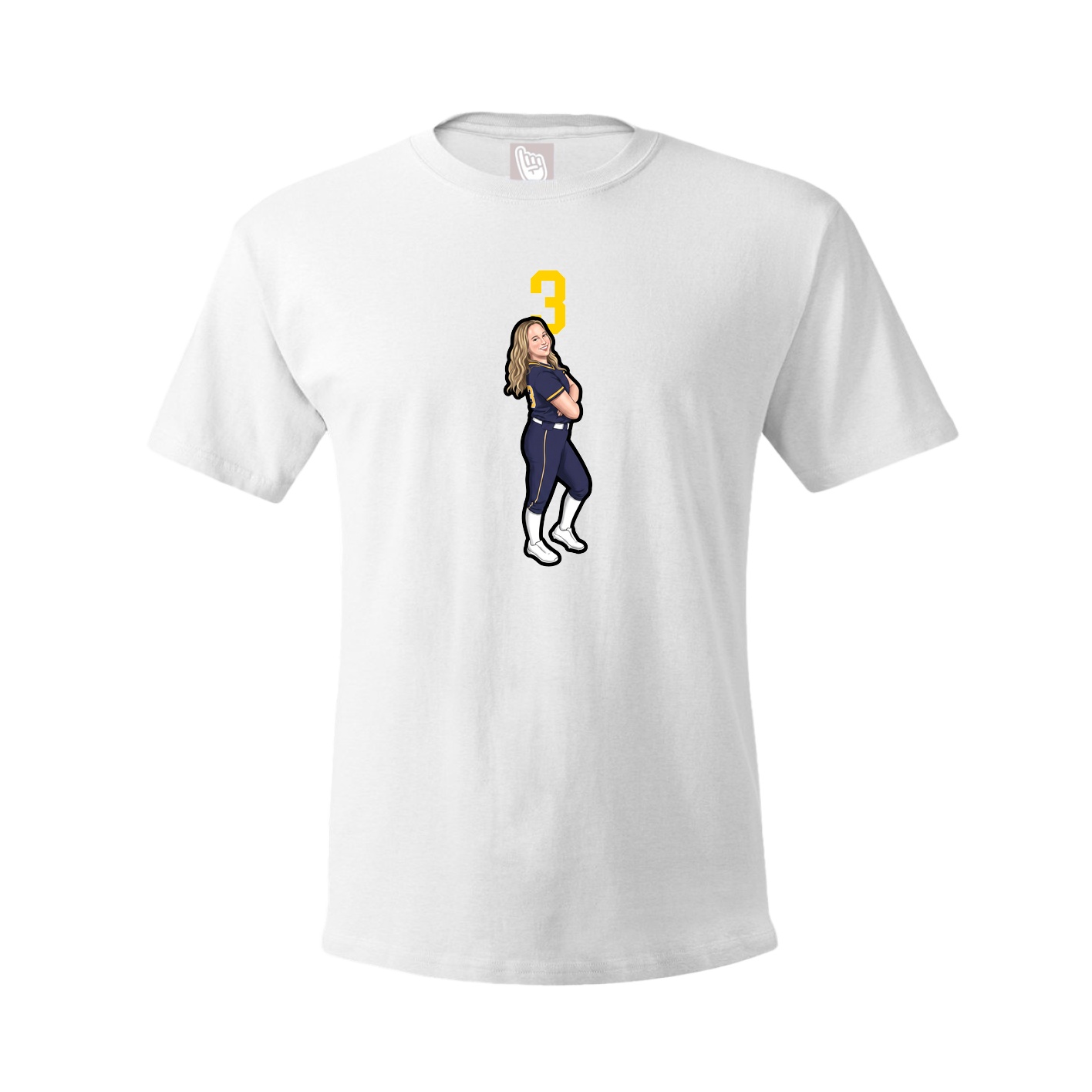 Youth Tee — Number Top in White