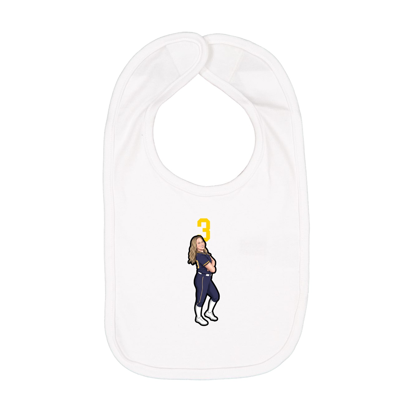 Infant Bib — Number Top in White