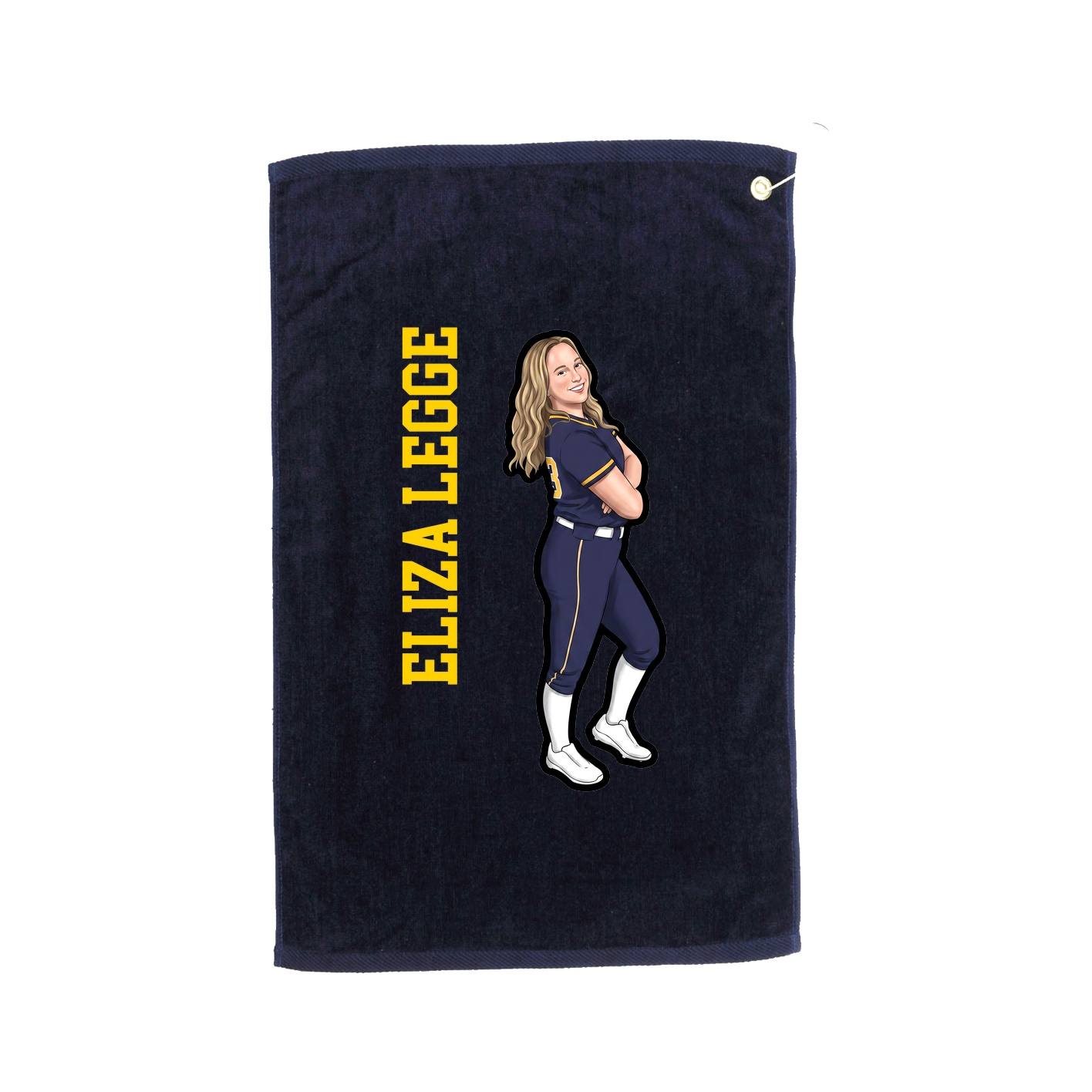 Golf Towel — Name Vertical in Navy