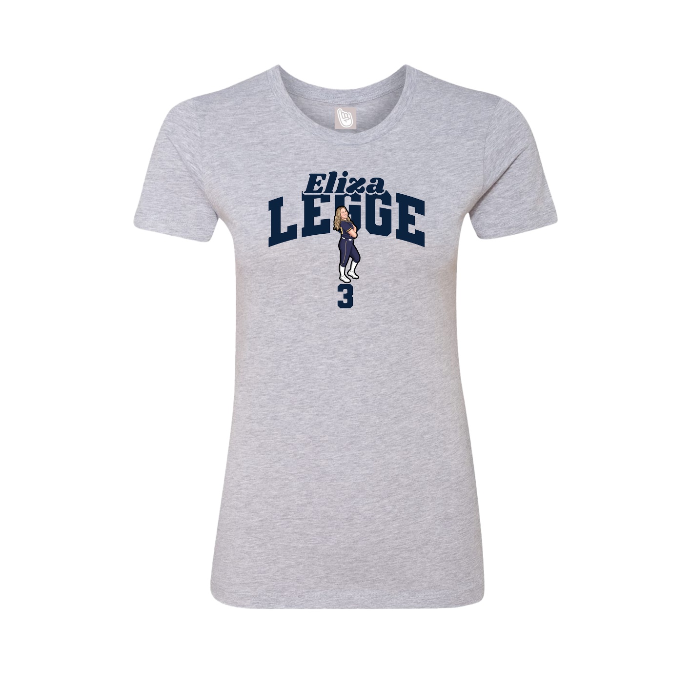 Fitted Women's Tee — Signature Arch in Grey