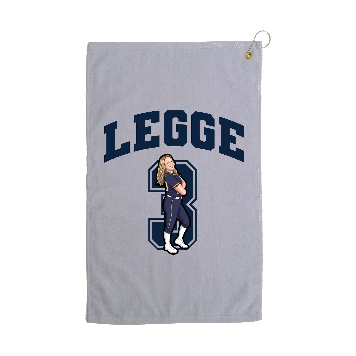 Golf Towel — Number in Grey