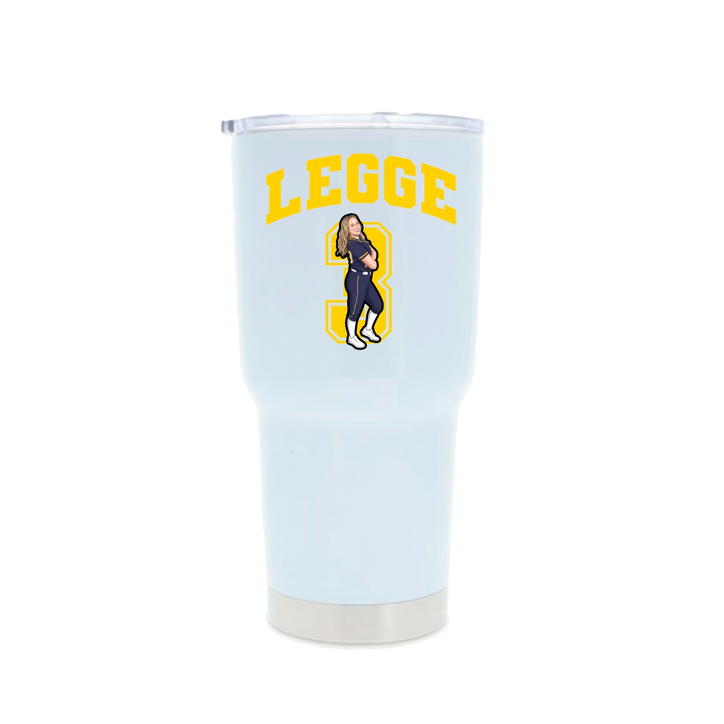 30oz Stainless Steel Tumbler — Number in White