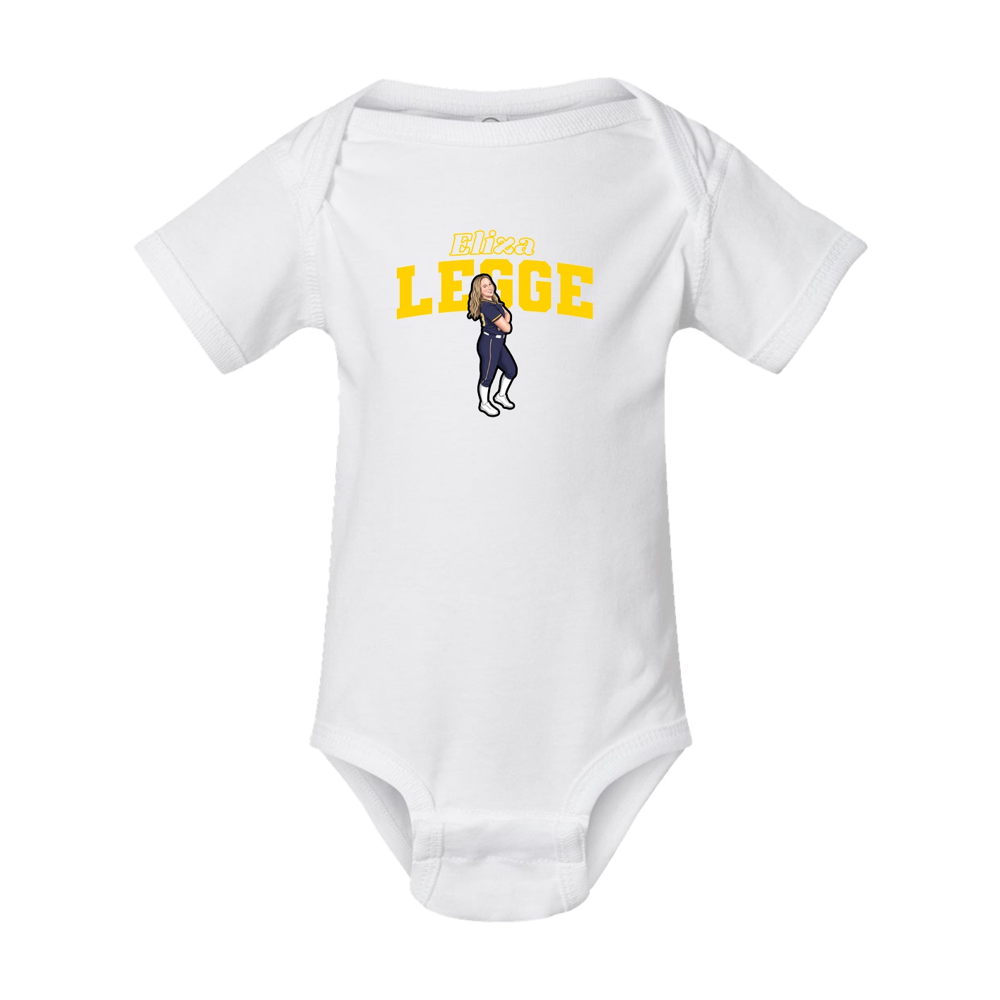 Baby Onesie — Name Arch in White