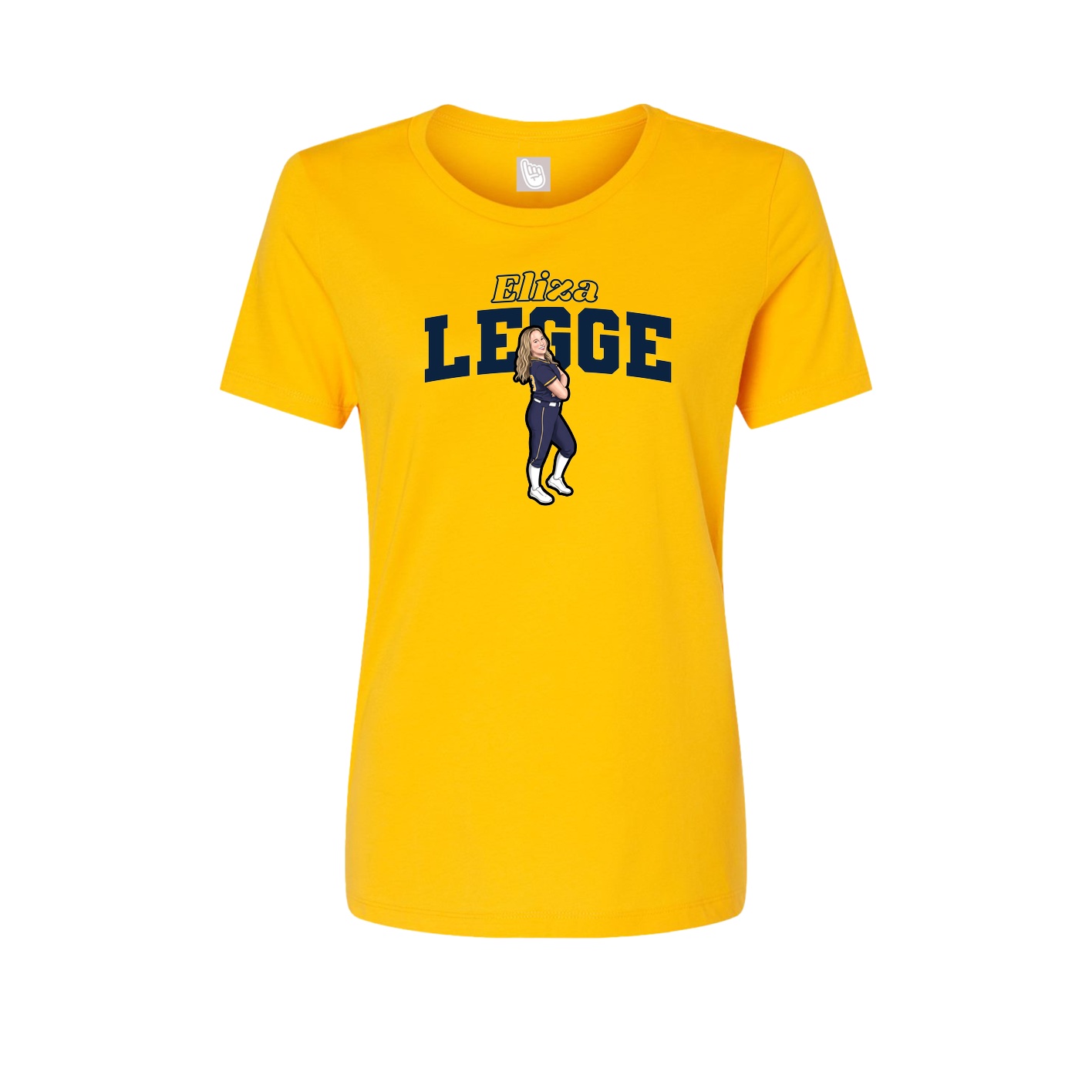 Fitted Women's Tee — Name Arch in Gold