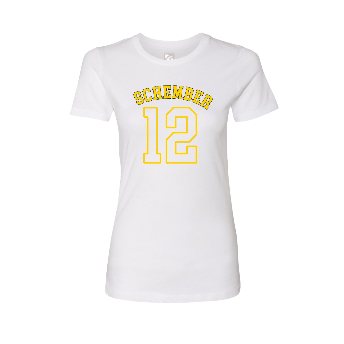 Fitted Women's Tee — Shirsey Arch in White