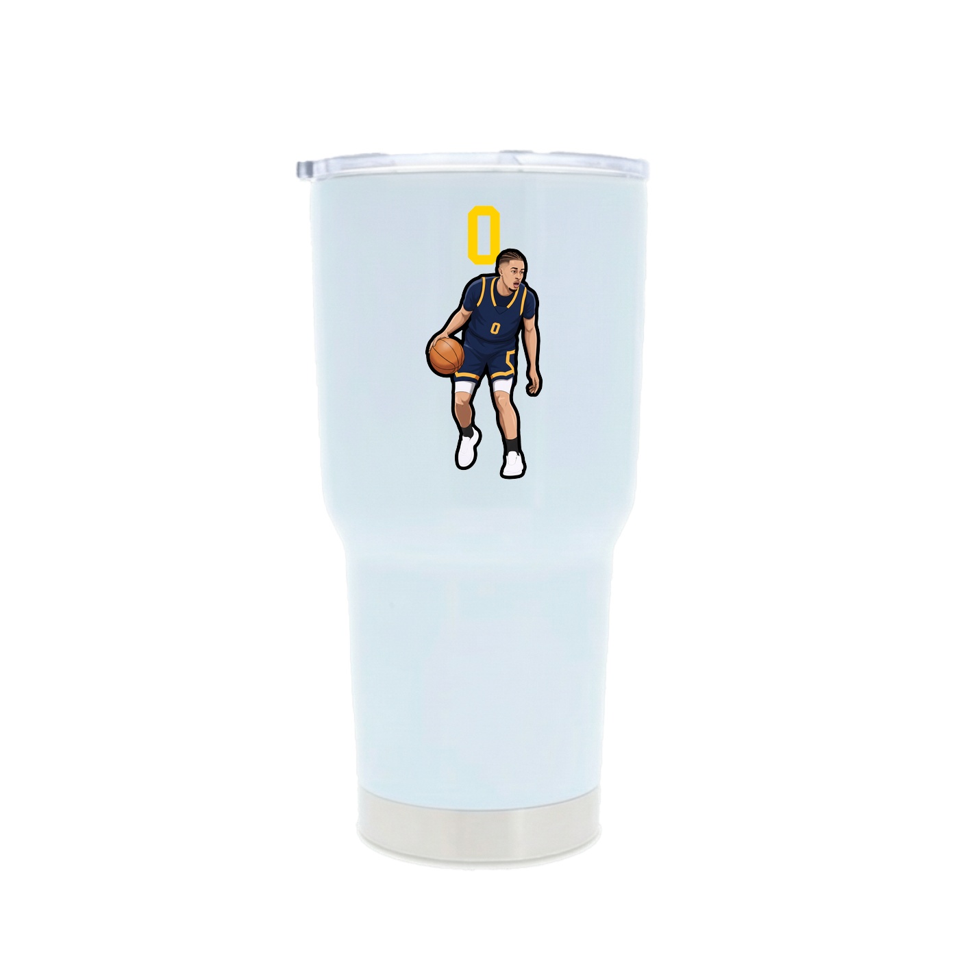 30oz Stainless Steel Tumbler — Number Top in White