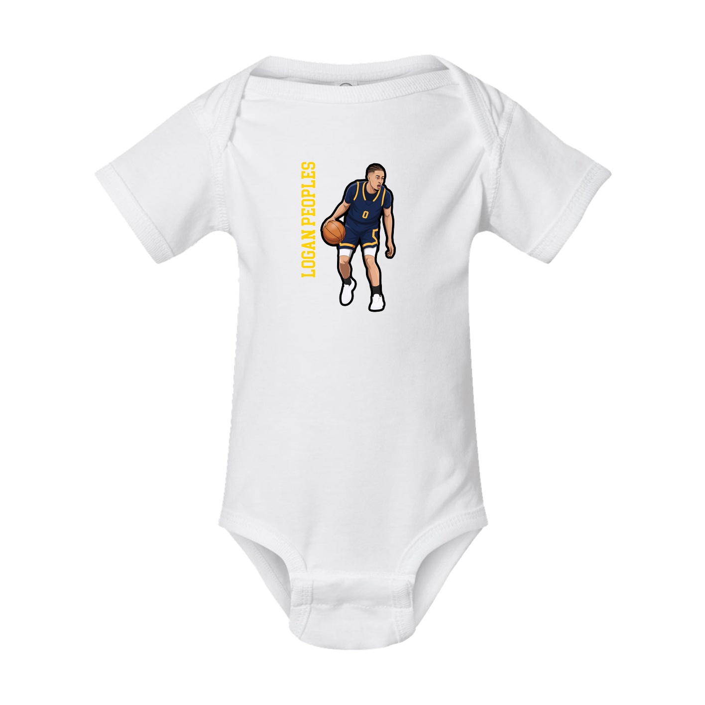 Baby Onesie — Name Vertical in White
